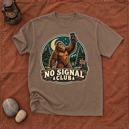 No Signal Club Bigfoot Graphic Tee on Espresso Premium Tee