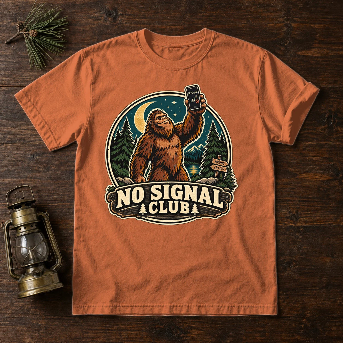 No Signal Club Bigfoot Graphic Tee on Yam Premium Tee