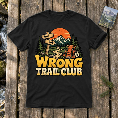 Wrong Trail Club Graphic Tee on Black Everyday Soft Tee