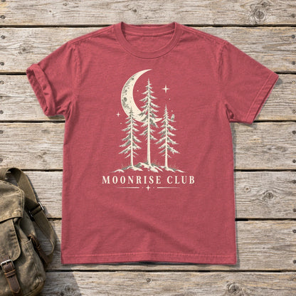 Moonrise Club Celestial Forest Graphic Tee on Heather Red Everyday Soft Tee