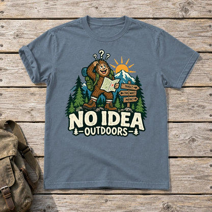No Idea Outdoors Bigfoot Graphic Tee on Heather Indigo Everyday Soft Tee