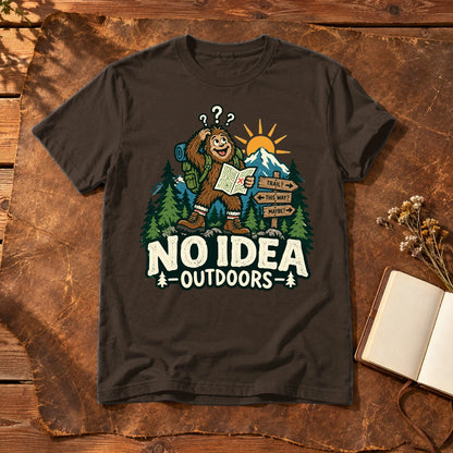 No Idea Outdoors Bigfoot Graphic Tee on Dark Chocolate Everyday Soft Tee