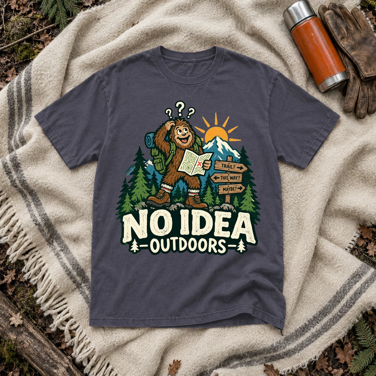 No Idea Outdoors Bigfoot Graphic Tee on Navy Premium Tee