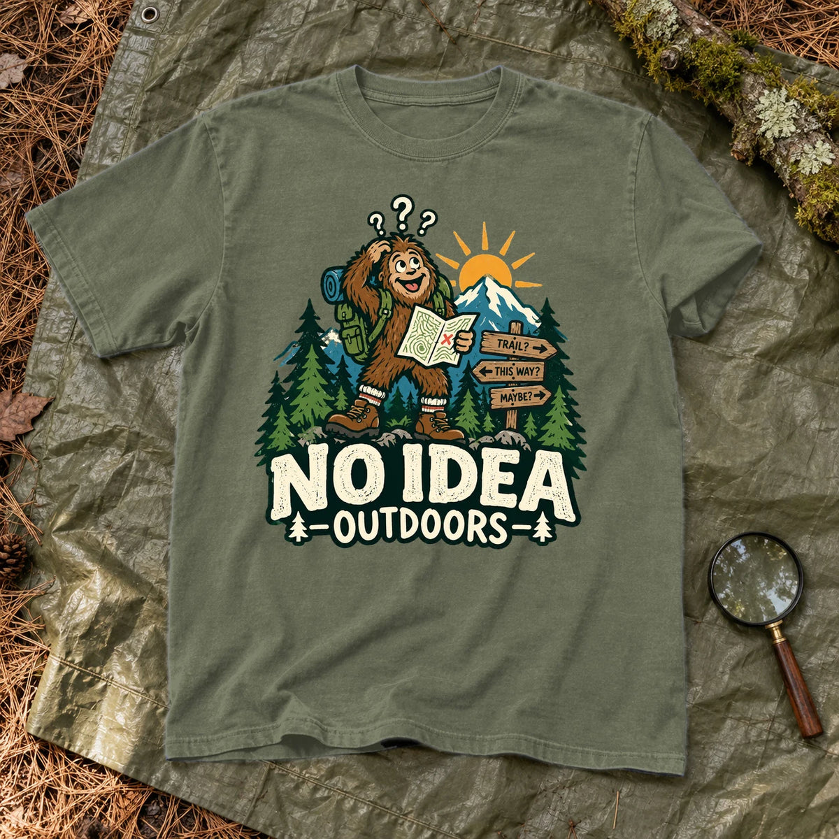 No Idea Outdoors Bigfoot Graphic Tee on Moss Premium Tee