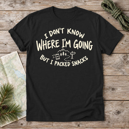 Packed Snacks Adventure Graphic Tee on Black Everyday Soft Tee