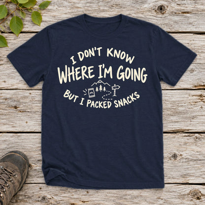 Packed Snacks Adventure Graphic Tee on Navy Everyday Soft Tee
