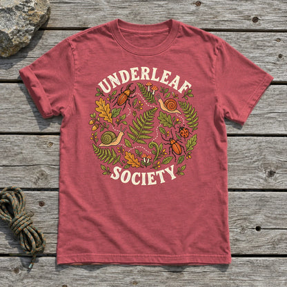 Underleaf Society Botanical Graphic Tee on Heather Red Everyday Soft Tee