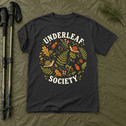 Underleaf Society Botanical Graphic Tee on Black Premium Tee