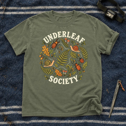 Underleaf Society Botanical Graphic Tee on Moss Premium Tee