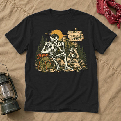 Better Views Skeleton Graphic Tee on Black Everyday Soft Tee