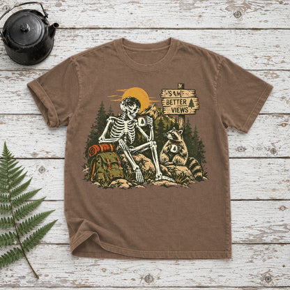 Better Views Skeleton Graphic Tee on Espresso Premium Tee
