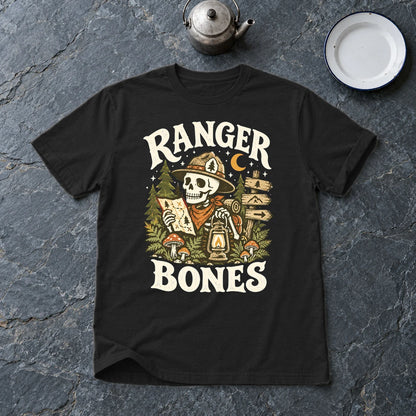 Ranger Bones Vintage Trail Graphic Tee on Black Everyday Soft Tee