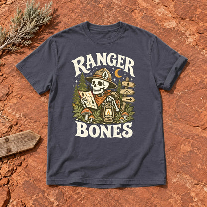 Ranger Bones Vintage Trail Graphic Tee on Navy Premium Tee