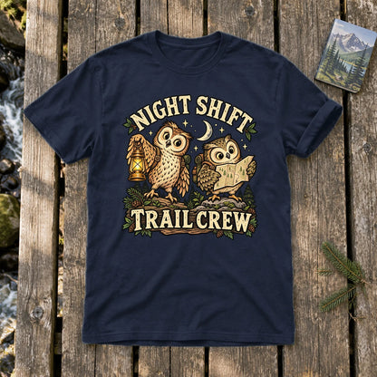 Night Shift Trail Crew Graphic Tee on Navy Everyday Soft Tee