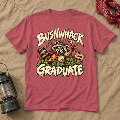 Bushwhack Graduate Raccoon Graphic Tee on Heather Red Everyday Soft Tee