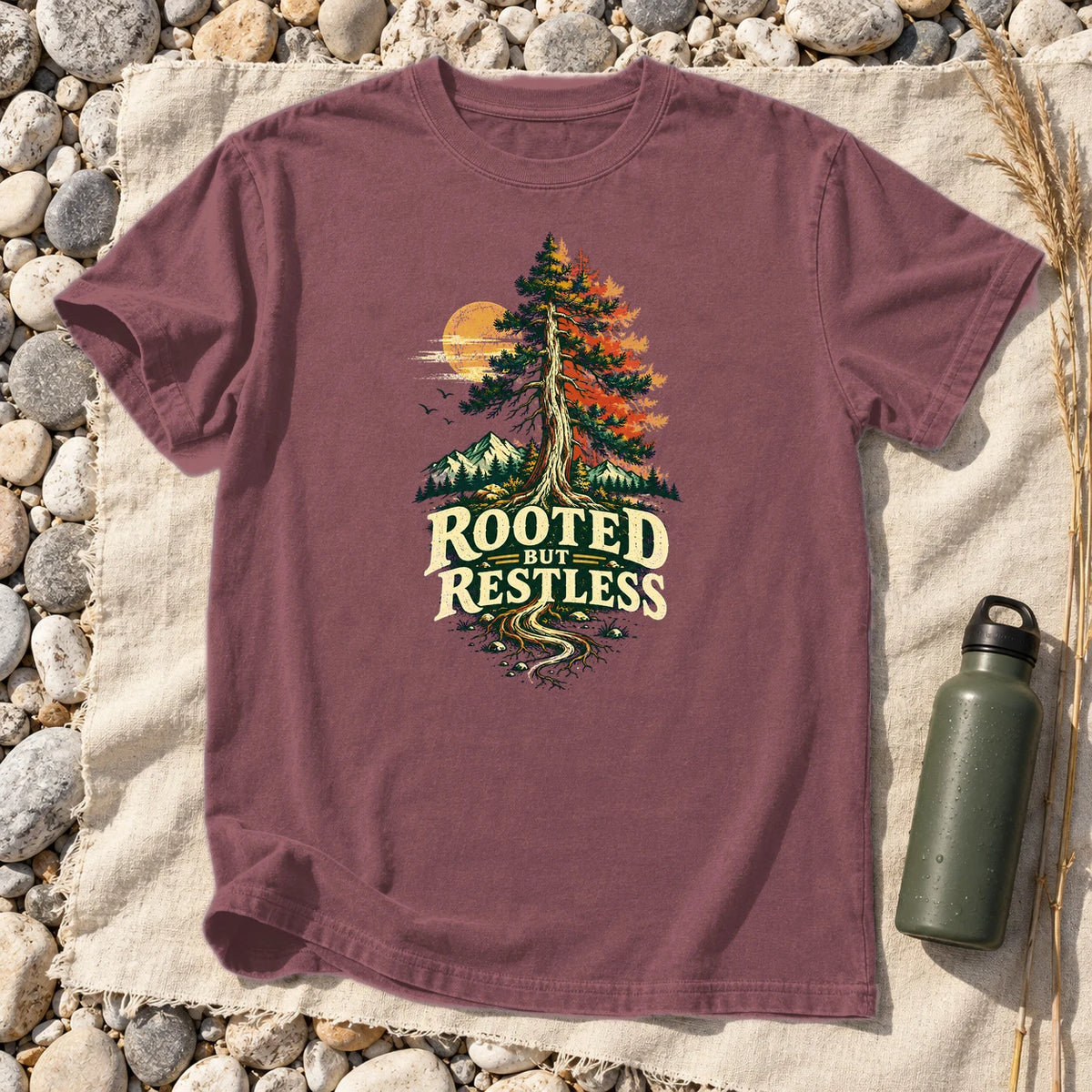 Rooted But Restless Graphic Tee on Brick Premium Tee