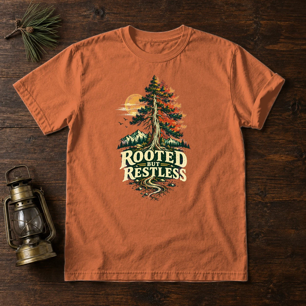 Rooted But Restless Graphic Tee on Yam Premium Tee