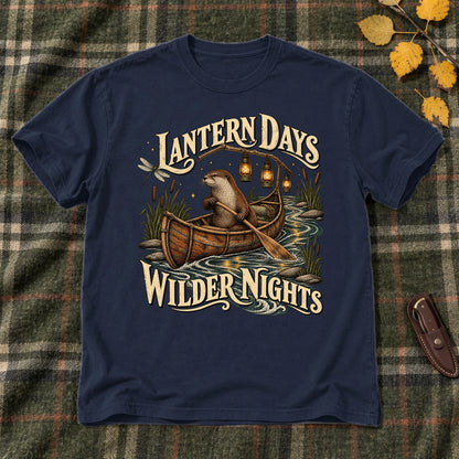 Lantern Days Wilder Nights Otter Graphic Tee on Navy Everyday Soft Tee