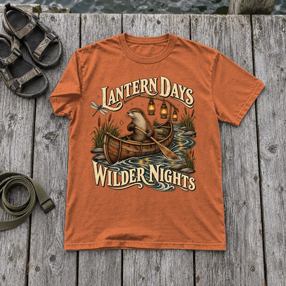 Lantern Days Wilder Nights Otter Graphic Tee on Yam Premium Tee
