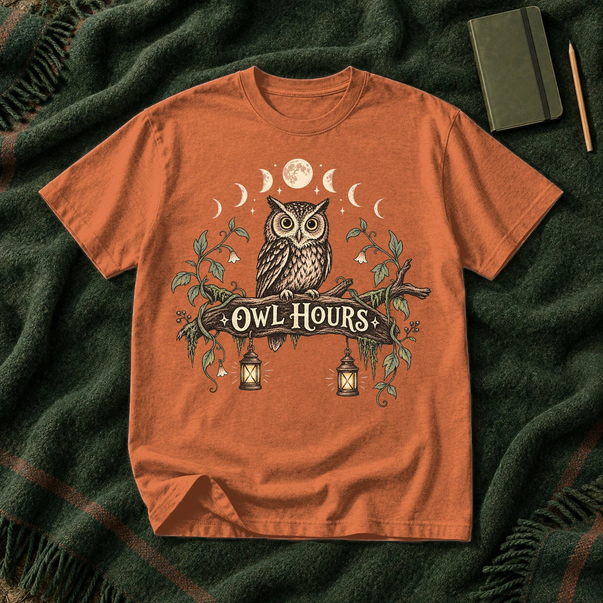 Owl Hours Celestial Forest Graphic Tee on Yam Premium Tee