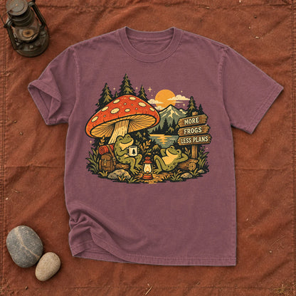 More Frogs Less Plans Graphic Tee on Brick Premium Tee