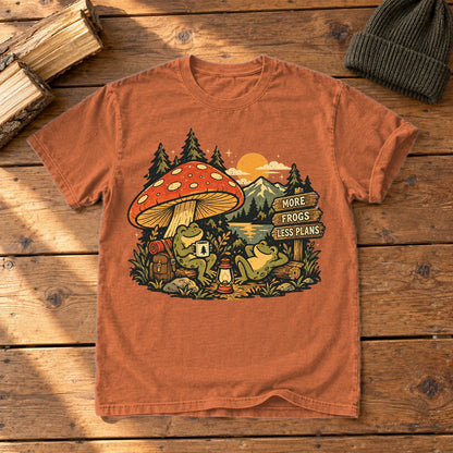 More Frogs Less Plans Graphic Tee on Yam Premium Tee