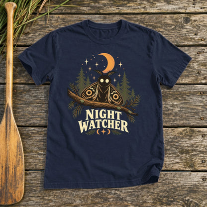 Night Watcher Moth Graphic Tee on Navy Everyday Soft Tee