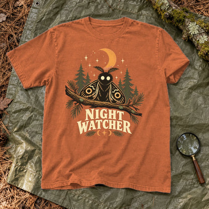 Night Watcher Moth Graphic Tee on Yam Premium Tee