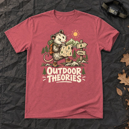 Outdoor Theories Possum Graphic Tee on Heather Red Everyday Soft Tee