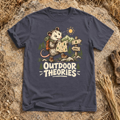 Outdoor Theories Possum Graphic Tee on Navy Premium Tee