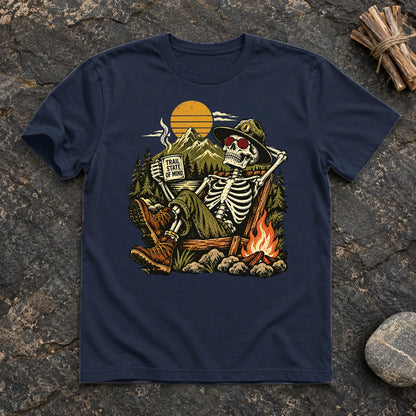 Trail State of Mind Skeleton Graphic Tee on Navy Everyday Soft Tee