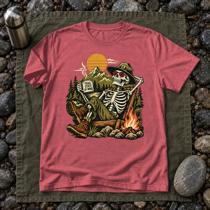 Trail State of Mind Skeleton Graphic Tee on Heather Red Everyday Soft Tee