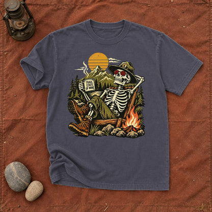 Trail State of Mind Skeleton Graphic Tee on Navy Premium Tee