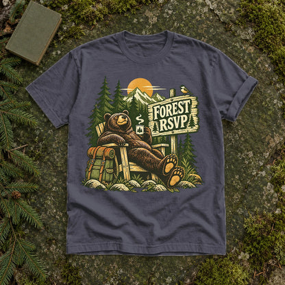 Forest RSVP Vintage Bear Graphic Tee on Navy Premium Tee