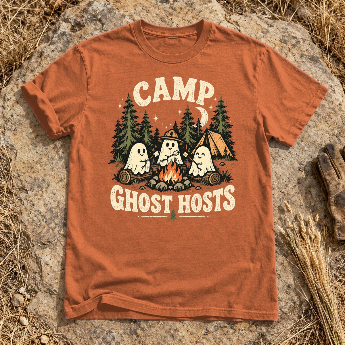 Camp Ghost Hosts Graphic Tee on Yam Premium Tee