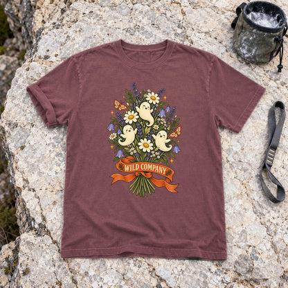 Wild Company Ghost Bouquet Graphic Tee on Brick Premium Tee