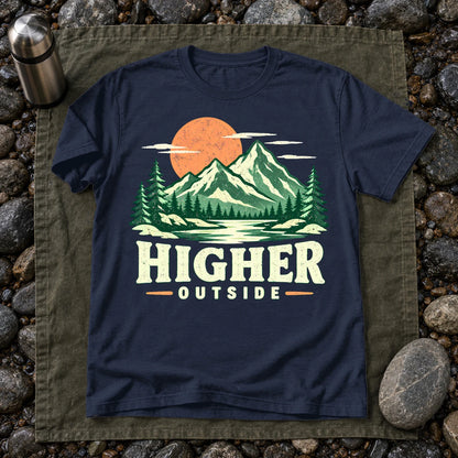 Higher Outside Vintage Mountain Graphic Tee on Navy Everyday Soft Tee
