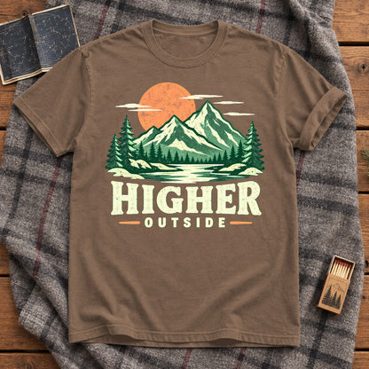 Higher Outside Vintage Mountain Graphic Tee on Espresso Premium Tee