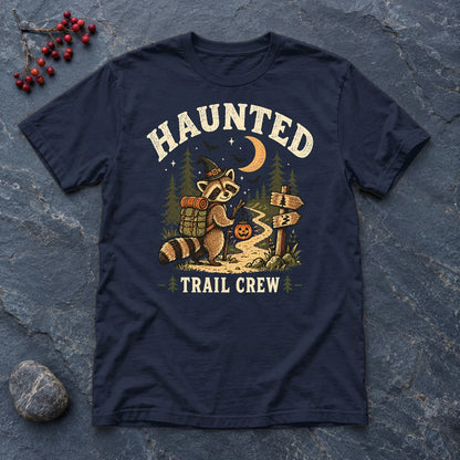 Haunted Trail Crew Raccoon Graphic Tee on Navy Everyday Soft Tee