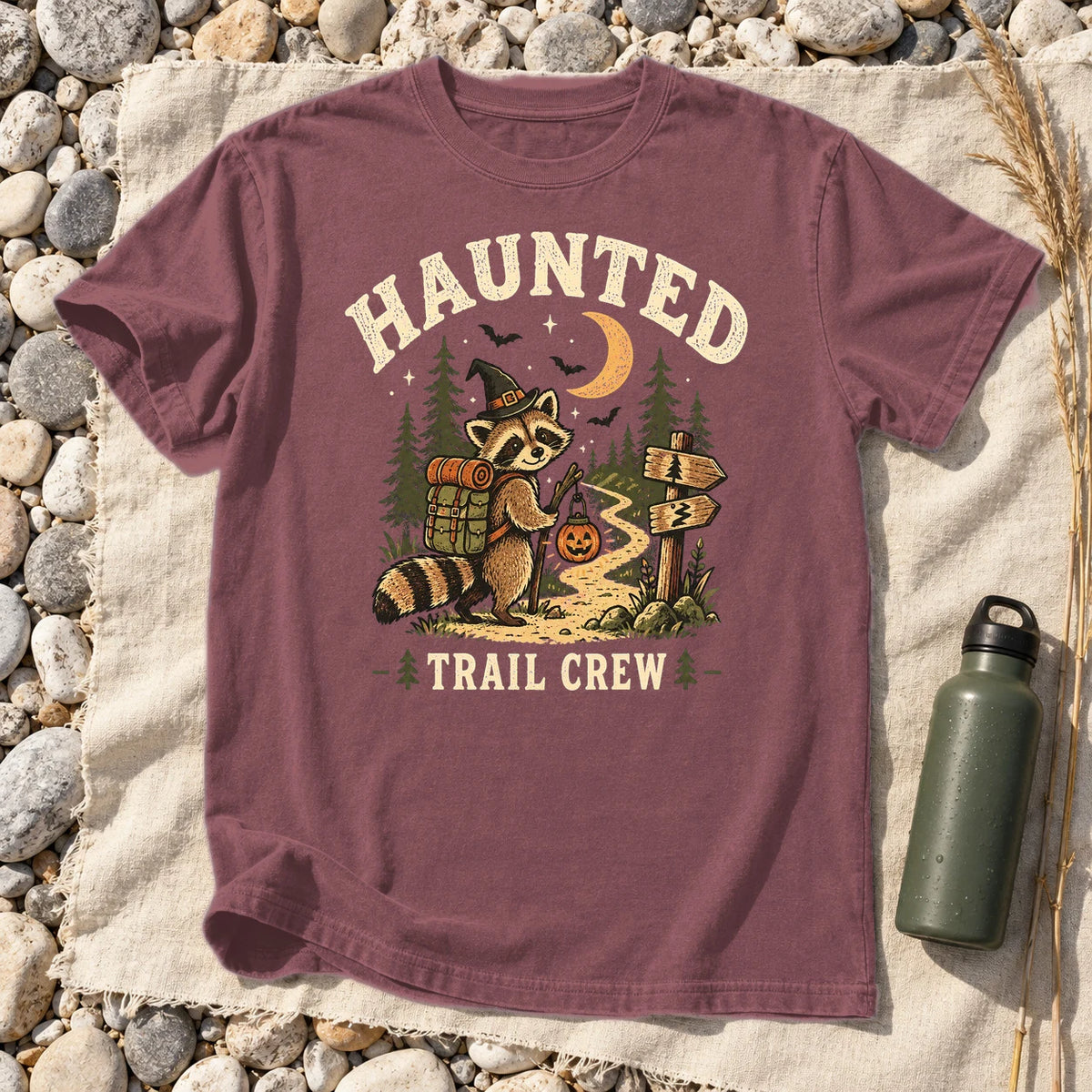 Haunted Trail Crew Raccoon Graphic Tee on Brick Premium Tee