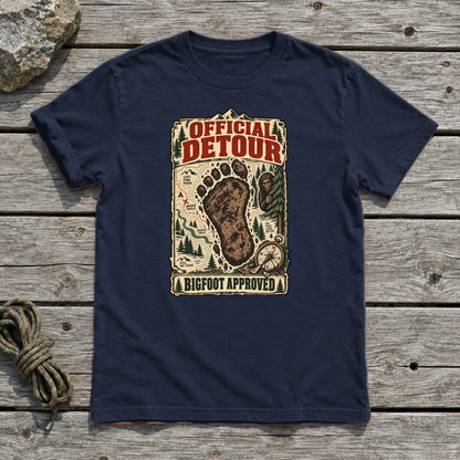 Official Detour Bigfoot Graphic Tee on Navy Everyday Soft Tee