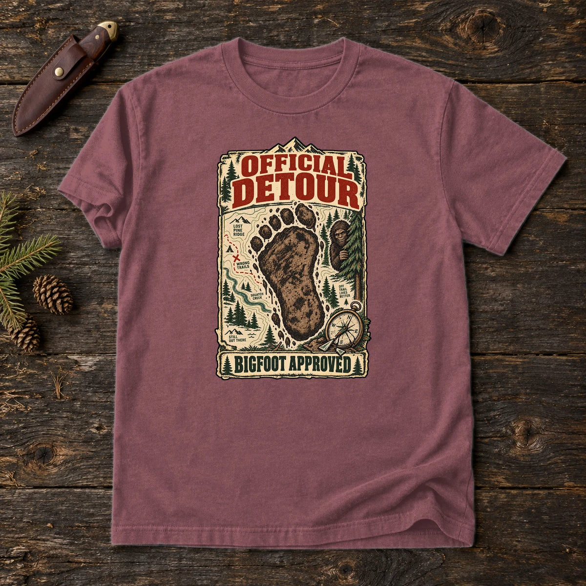 Official Detour Bigfoot Graphic Tee on Brick Premium Tee