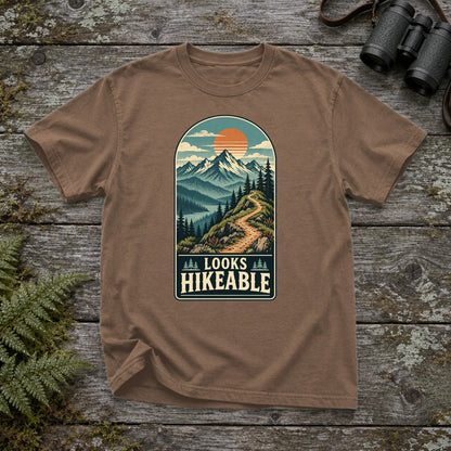 Looks Hikeable Vintage Mountain Graphic Tee on Espresso Premium Tee