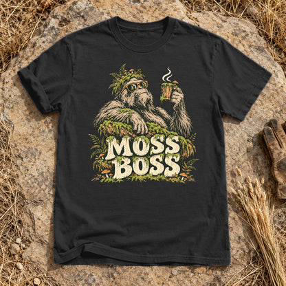 Moss Boss Sasquatch Graphic Tee on Black Premium Tee