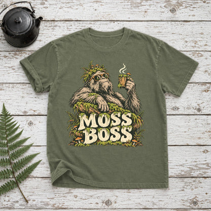 Moss Boss Sasquatch Graphic Tee on Moss Premium Tee