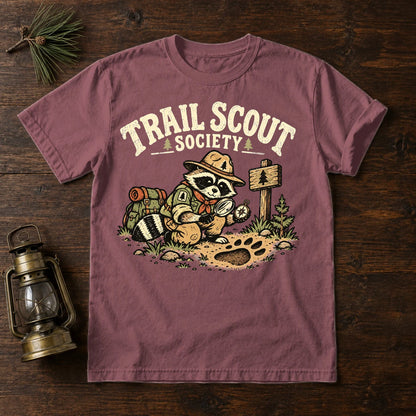 Trail Scout Society Raccoon Graphic Tee on Brick Premium Tee