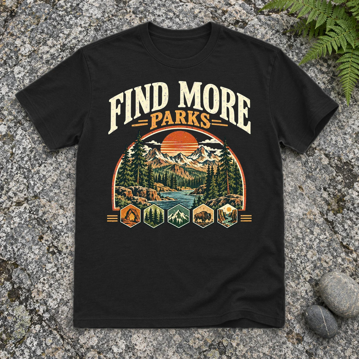 Find More Parks Vintage Graphic Tee on Black Everyday Soft Tee