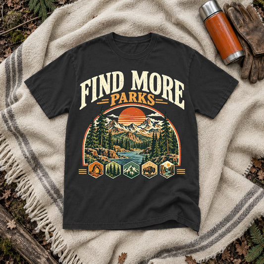 Find More Parks Vintage Graphic Tee on Black Premium Tee