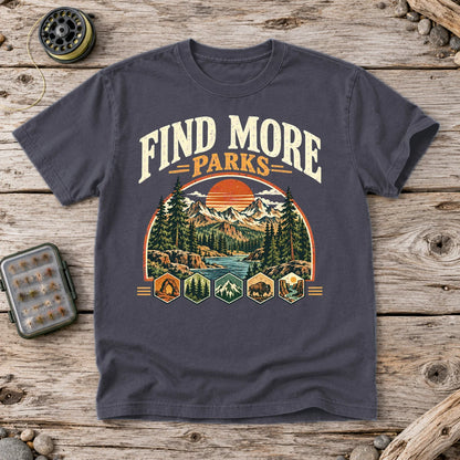 Find More Parks Vintage Graphic Tee on Navy Premium Tee