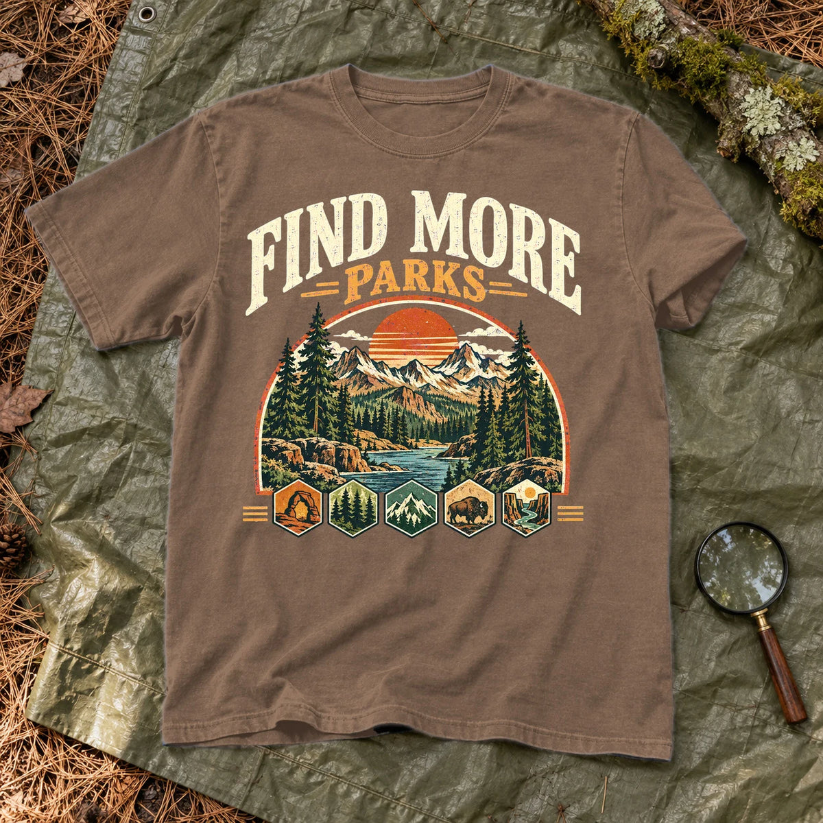 Find More Parks Vintage Graphic Tee on Espresso Premium Tee